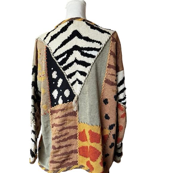 BEREK 1992 vintage hand sewn knitted handmade giraffe knit sweater 90’s Marta D - Picture 3 of 12
